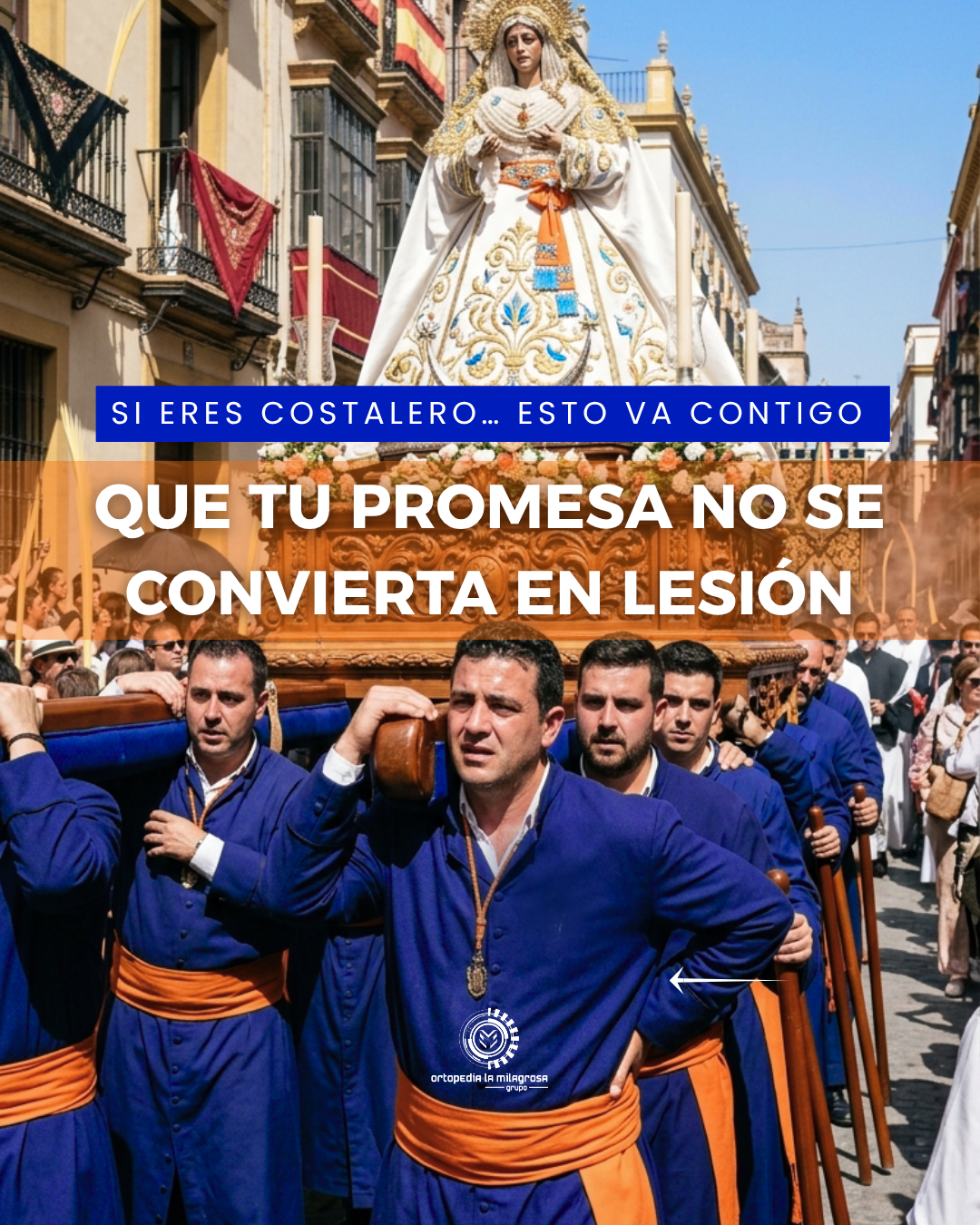 Costaleros llevando paso en Semana Santa con esfuerzo físico y carga de peso